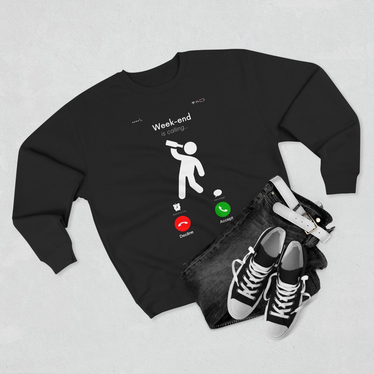 Weekend Vibes Sweatshirt - Fun Weekend Call Design