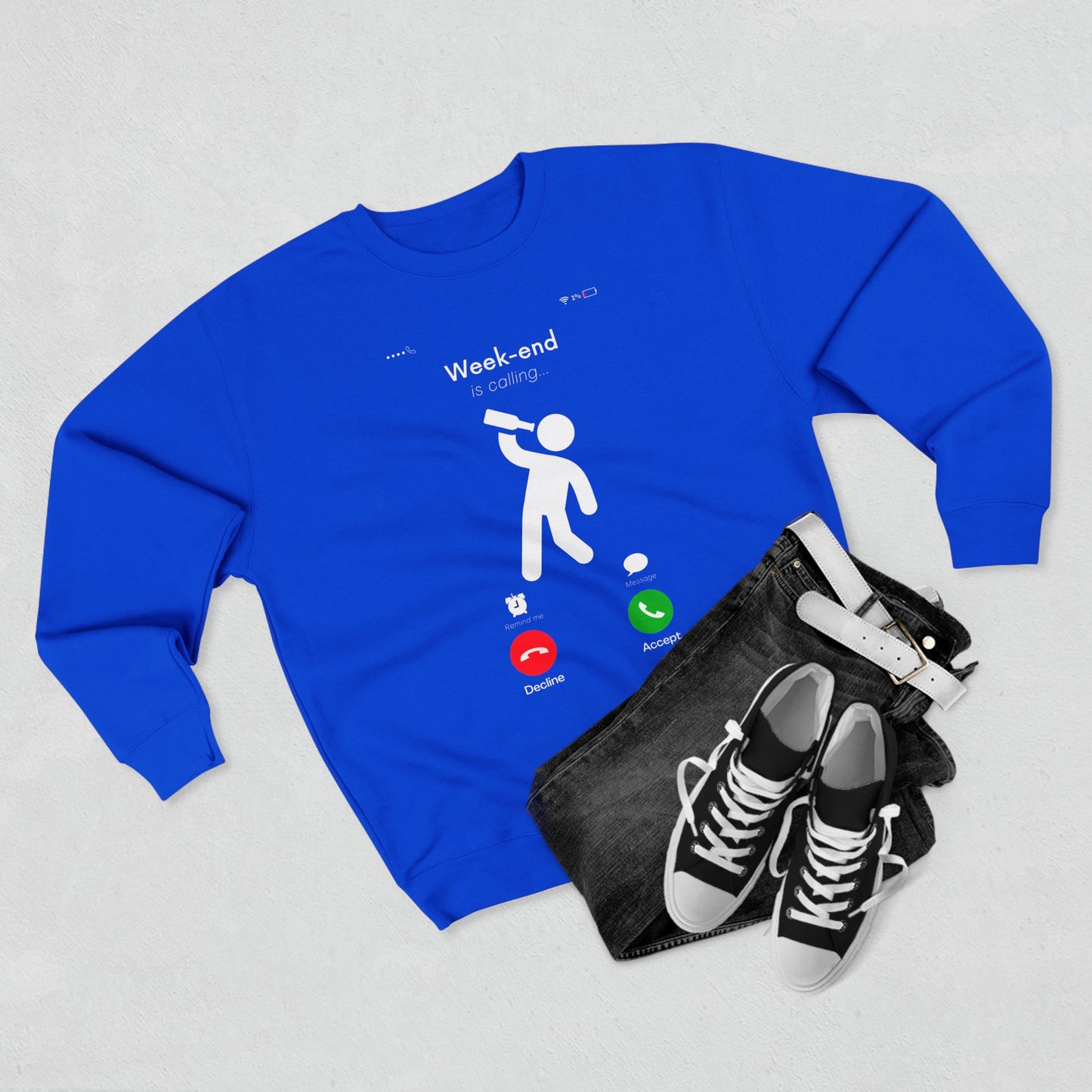 Weekend Vibes Sweatshirt - Fun Weekend Call Design