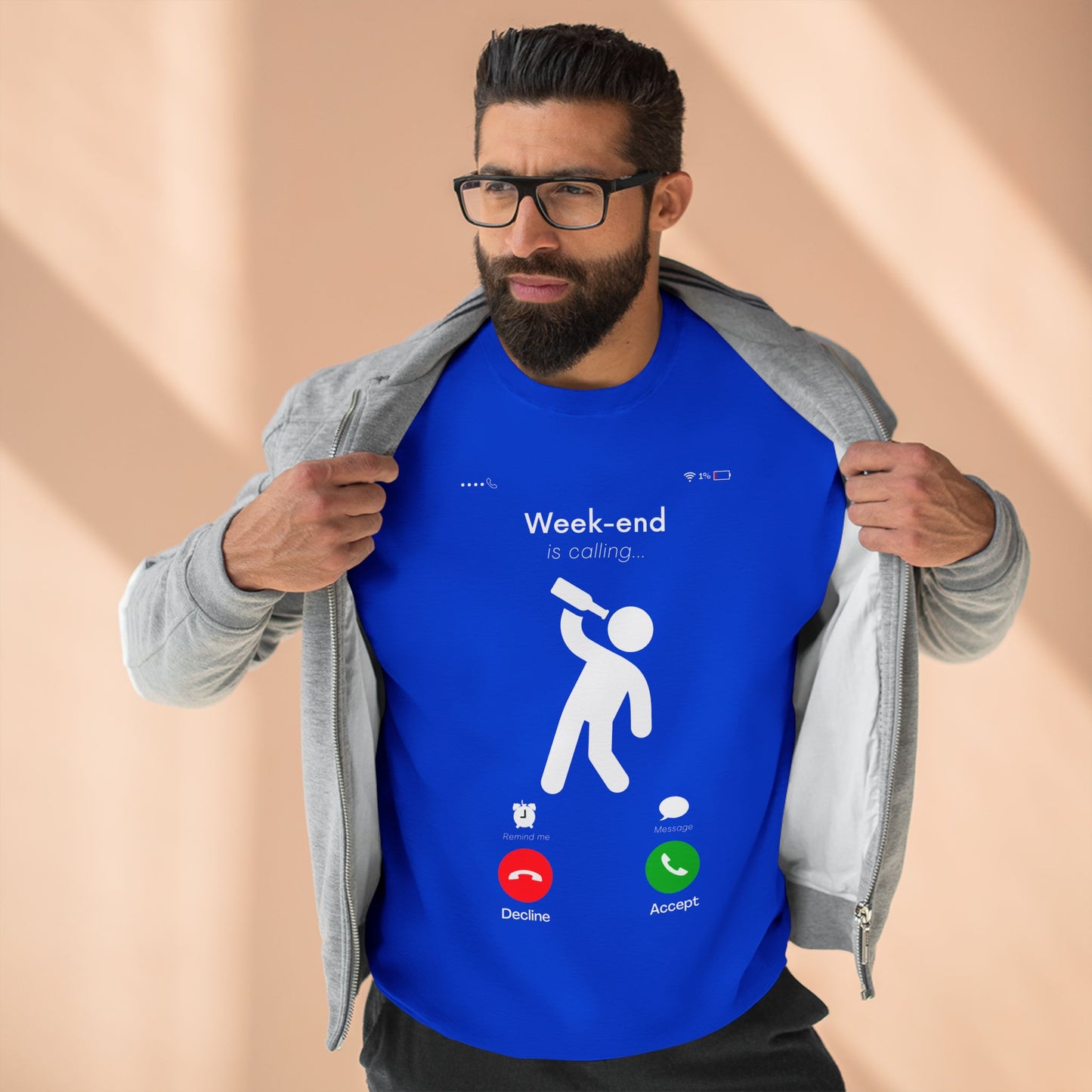 Weekend Vibes Sweatshirt - Fun Weekend Call Design