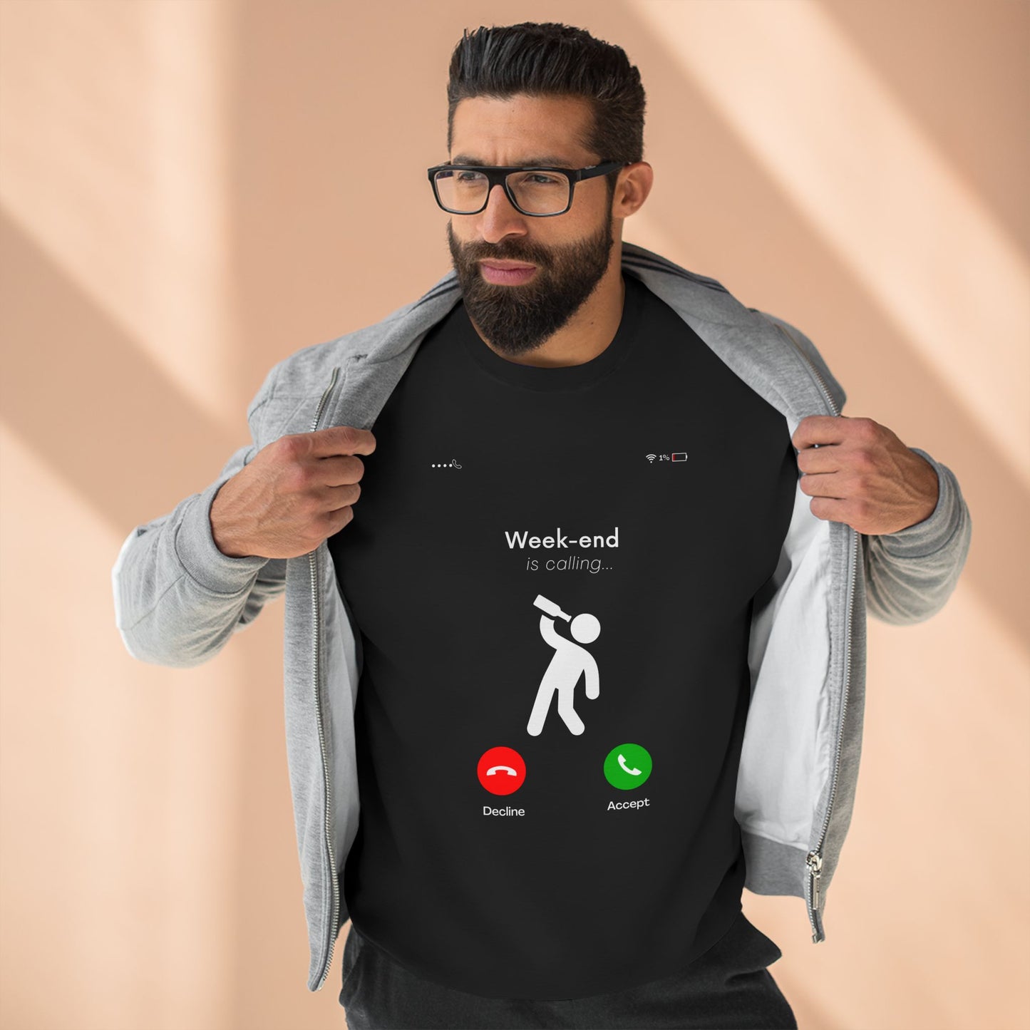 Weekend Vibes Sweatshirt - Fun Weekend Call Design