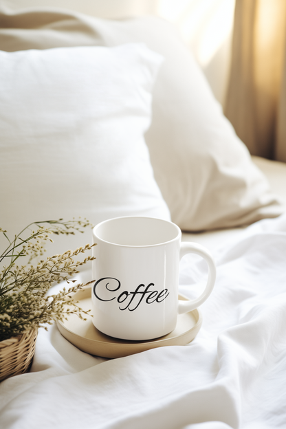 Elegant Coffee Quote Ceramic Mug - 11oz & 15oz