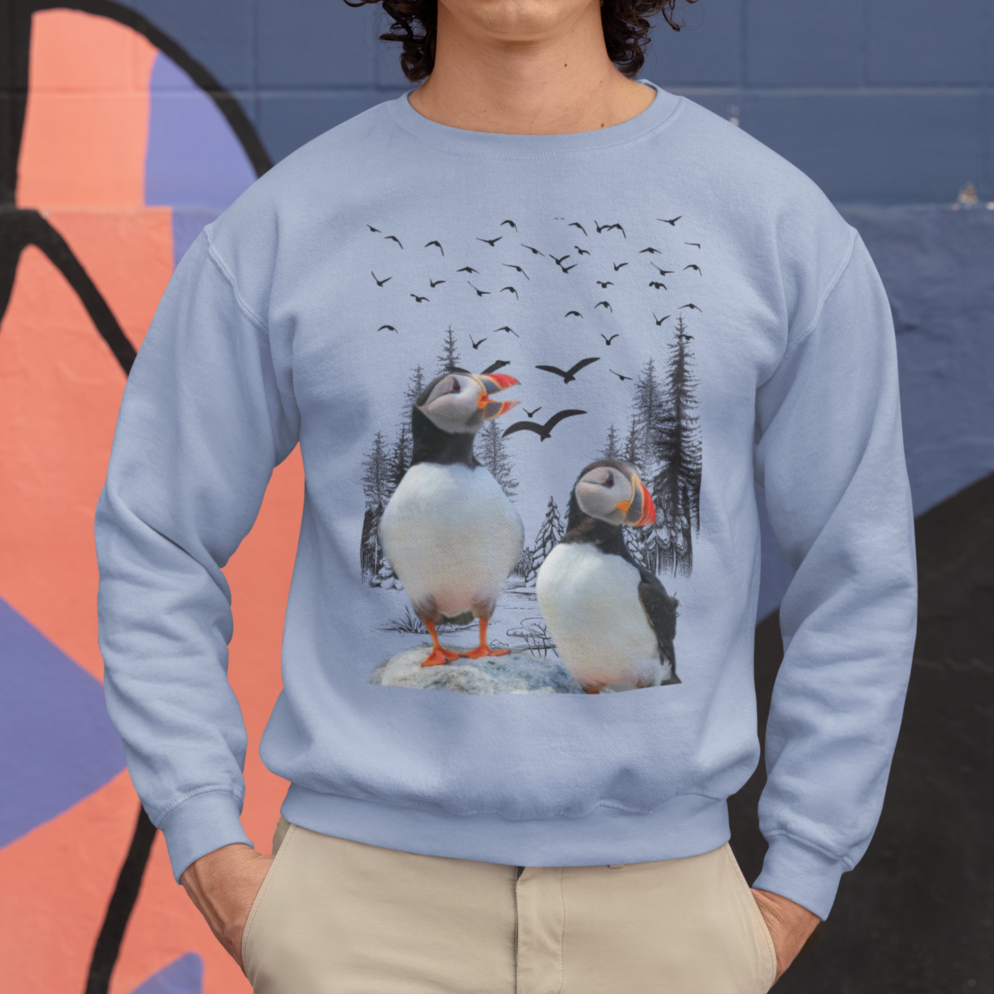 Winter Puffin Sweatshirt - Cozy Arctic Charm