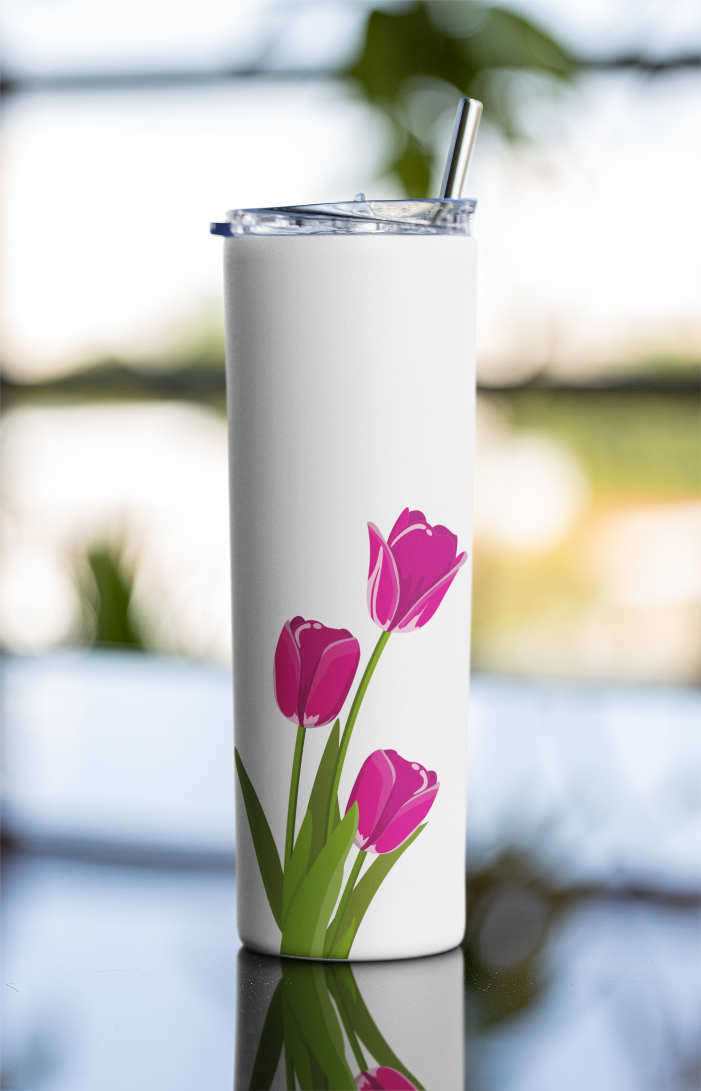 Tumbler Tulip Charm - 20oz Elegance in Bloom