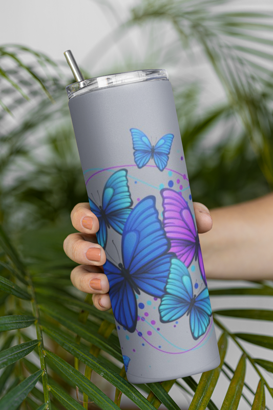 Tumbler Butterfly Glow - 20oz Elegance in Motion