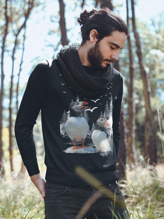 Winter Puffin Sweatshirt - Cozy Arctic Charm